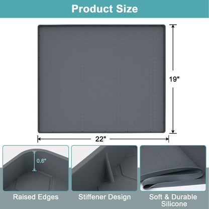 Silicone Under Sink Mat 22" x 19", Under Sink Mats for Kitchen Waterproof, Under Sink Protector Mats for Cabinets, Under Sink Tray Organizer for Kitchen and Bathroom, Gray