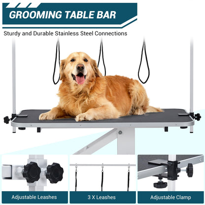 43.6 Inch Professional Electric Dog Grooming Table, Heavy Duty, 22''-39'' Height Adjustable Pet Grooming Table w/ Grooming Arm & Anti Slip Tabletop, Dog Grooming Station for Pets & Large Dogs