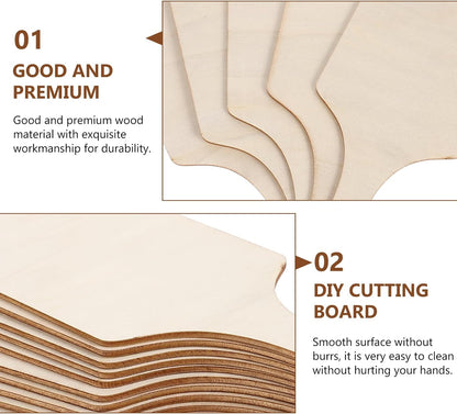 TEHAUX 20pcs Mini Wood Cutting Board Set, 23x9cm Blank Chopping Boards for DIY Craft