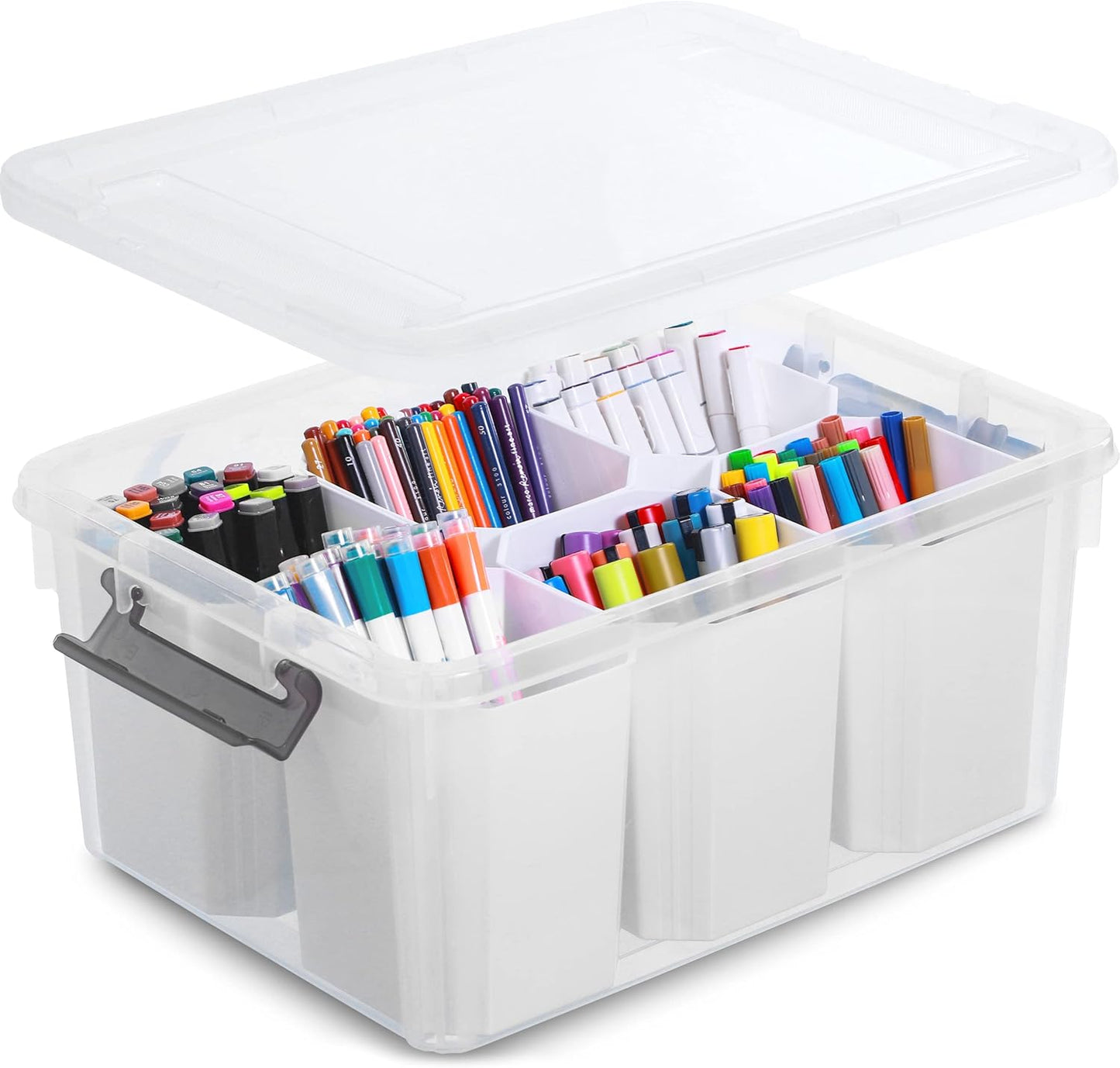 17 Citylife QT Plastic Storage Bins Clear Storage Box with Lids Multipurpose Stackable Storage Containers