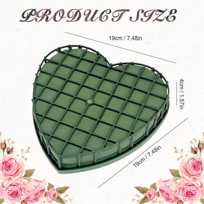Floral Foam Cage with Suction Cup, Heart-Shaped Flower Arrangement Foam Holder for Wedding Car Decor, DIY Floristry Bouquet Fixation Base for Fresh/Silk Flowers (20x20cm)