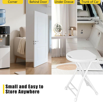 18 Inch Pack 2 440lbs Folding Stool, Foldable Stool with Handle & Steel Frame, of Folding Bar Stools, Sturdy Foldable