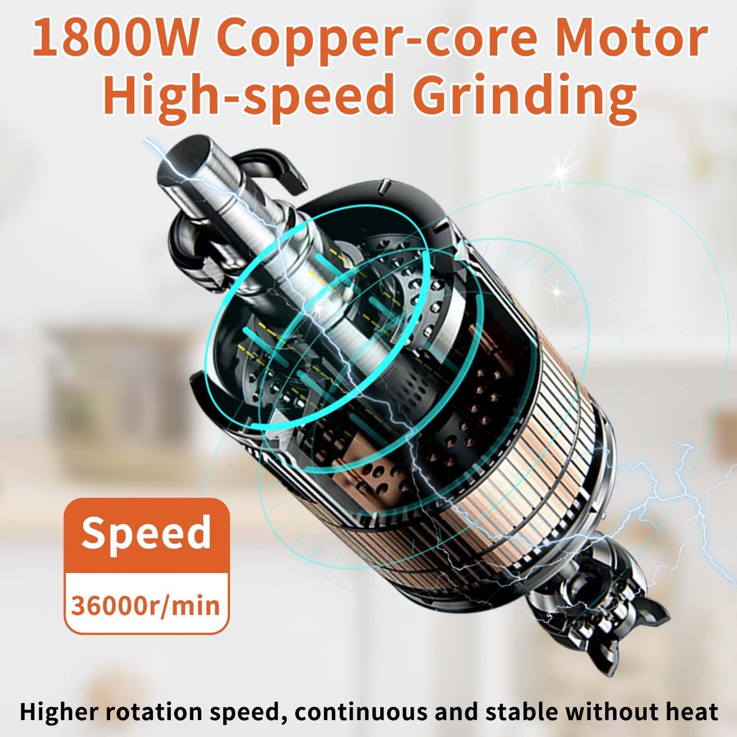 BAOJIAFU 800g Electric Grain Mill 36000r/min High-speed Grain Mill 1800W Superfine Powder Grinder Dry Grinder Machine 270° swingable Dry Material Grinding Machine 304 Stainless Steel herb grinder