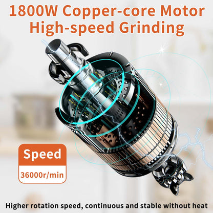 BAOJIAFU 800g Electric Grain Mill 36000r/min High-speed Grain Mill 1800W Superfine Powder Grinder Dry Grinder Machine 270° swingable Dry Material Grinding Machine 304 Stainless Steel herb grinder