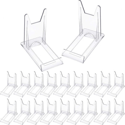 Zonon Acrylic Plate Stands, 20 Pieces, Clear Mini Easels for Displaying Pictures or Plates, Home Office Decoration