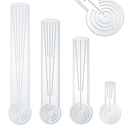 ForraFun 4 Pcs 3-in-1 Mandala Ruler Tool with Holes 4 Size Mandala Dot Art Circle Maker Compass Protractor Straight Dotting Ruler for DIY Drawing Stencil Art Geometric Projects