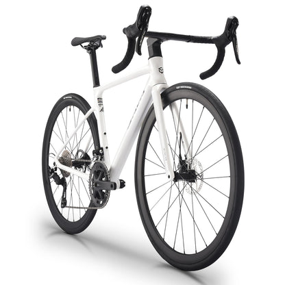 SAVADECK Carbon Fiber Lightweight Road Bike – Full Carbon Frame, Fork, Handlebar & Seatpost, Hydraulic Disc Brake with Shimano 105 R7100 24-Speed Drivetrain – Racing Bicycle for Adults(White,52cm)