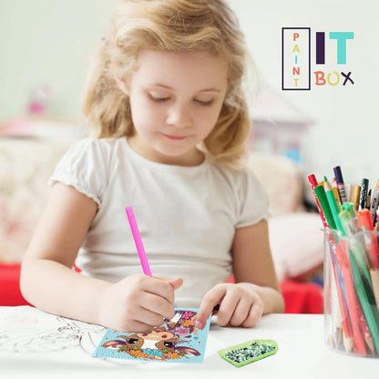 Acelii 6 Pack 5D Cartoon Diamond Painting Kits for Kids Beginners,Cute Animals DIY Diamond Art Kit for Kids,Full Round Drill Big Gem Art for Kid,Home Wall Decoration 6X6 inch