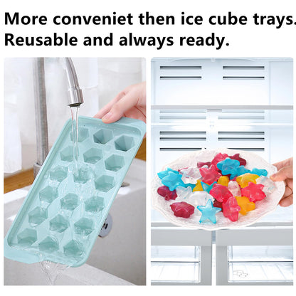 Dicunoy 200 PCS Reusable Ice Cubes, Plastic Ice Cubes for Drinks, Colorful Refreezable Non Diluting for Cocktails, Whiskey, Wine, Coffee