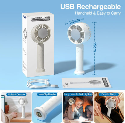 Handheld Cooling Fan, Portable Mini Fan with Cold Compress Function for Travel and Makeup