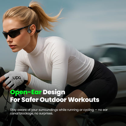 Pupabiflor Bone Conduction Headphones,Bluetooth V6.0 Bone Conduction Earbuds with Mic,Open Ear Headphones 12Hrs Playtime,Wireless IPX5 Waterproof Sport Headphone for Running (Obsidian Black)
