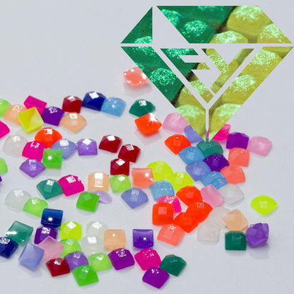 Glow in the Dark Diamond Painting Beads for Diamonds Dots Accessories, 20 Colors Square Diamond Painting Drills Flatback Rhinestones for Crafts, Bead Art Gem Art, 20000PCS