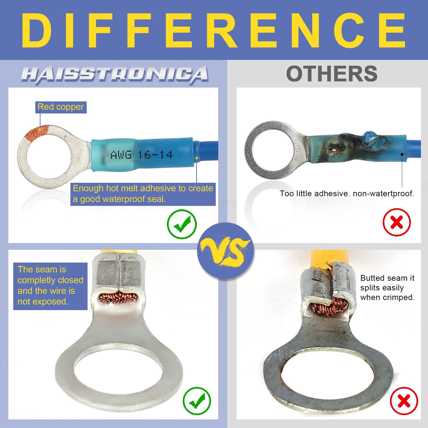 haisstronica Mini Heat Gun 350W+haisstronica 520PCS Marine Grade Heat Shrink Wire Connectors