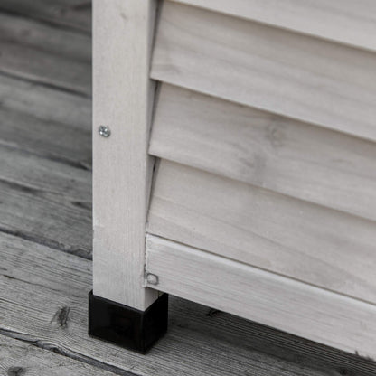 Havemies 75 Gallon Wooden Deck Box, Outdoor Storage Container with Aerating Gap & Weather-Fighting Finish, Grey