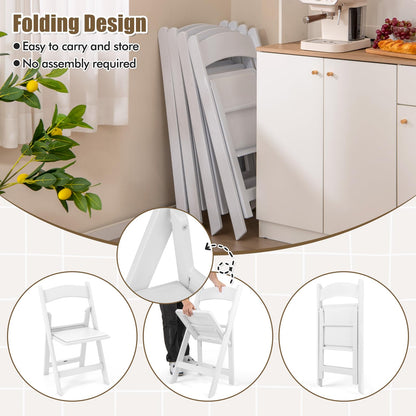 GOFLAME 12 Pack Folding Chairs, Foldable Dining Chair Set with Padded Seat, All-Weather Resin Frame, Indoor Outdoor Portable Commercial Seat for Home, Party, Wedding, 1100 Lbs Load Capacity, White