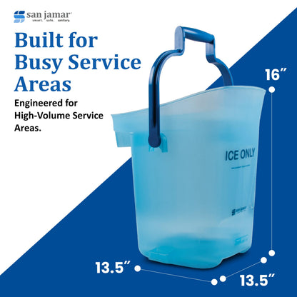 San Jamar Plastic Light Duty Ice Tote, 6 Gallons, Blue