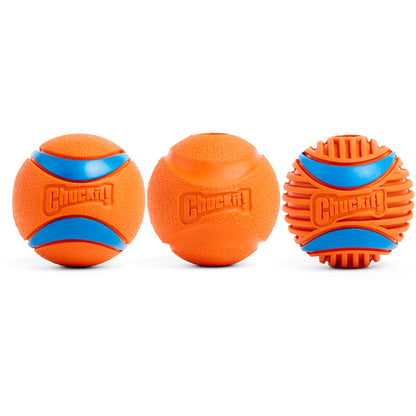 Chuckit! Dog Balls - Interactive Dog Toys, High-Bounce Fetch Ball, Floating Ultra and Rugged Balls, Durable - Size Medium, 2.5-inch Diameter, Set of 3