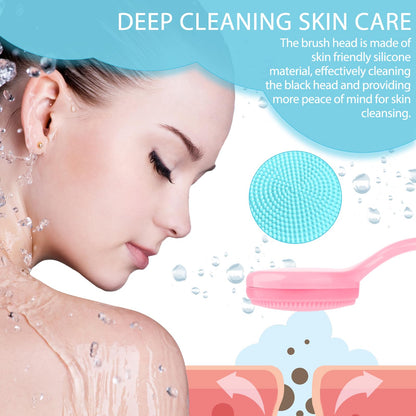 2Pack Silicone Face Brush Manual Face Scrub Brush Soft Facial Brushes Waterproof Exfoliating Face Brush Skin Friendly Face Cleaner Brush for Women and Men Blackheads Makeup Residues Removal