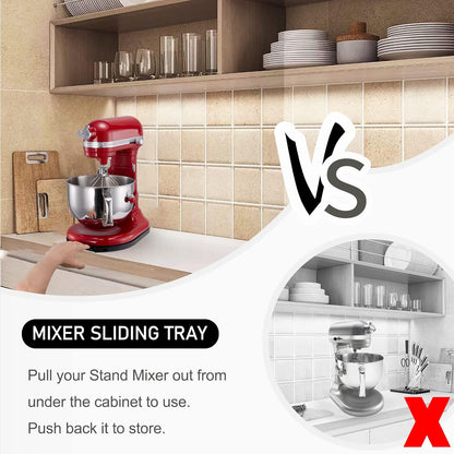 Mixer Slider for KitchenAid 5-8 Qt Bowl Lift Stand Mixer, Sliding Tray with Smooth Rolling Wheels for Easy Movement
