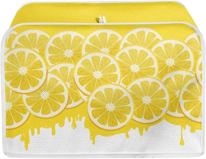 Toaster Cover 2 Slice, Yellow Lemon Washable Protector, Dustproof Kitchen Appliance Accessories, Women Gift