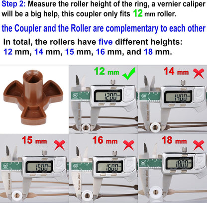 Microwave Turntable Coupler for 12 mm Roller, Microwave Oven Roller Guide Support with "D" Port
