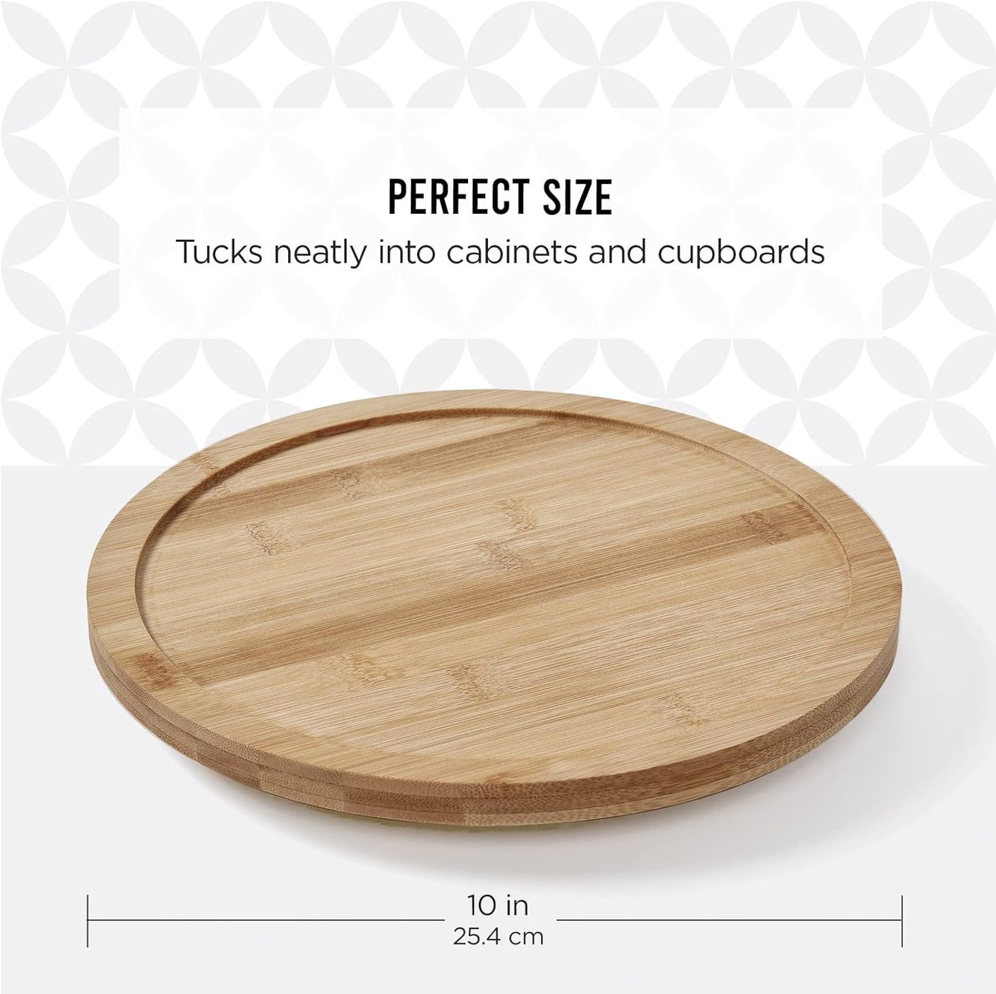 Copco Bamboo Lazy Susan Turntable, 10-Inch Wooden Organizer for Table or Countertop