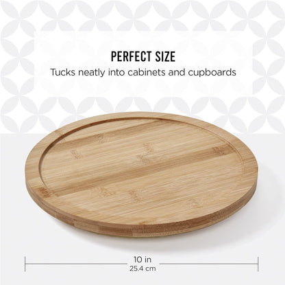 Copco Bamboo Lazy Susan Turntable, 10-Inch Wooden Organizer for Table or Countertop