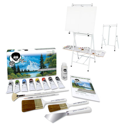 Bob Ross Master Artist Oil Paint Set & 2-in-1 Studio Easel Combined Set