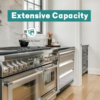 Outdoor Kitchen Drawers 14" W x 21" H x 23" D Stainless Steel Drawer BBQ Triple Drawers with Hidden Handle for Outdoor Kitchen Island, Patio Grill Station