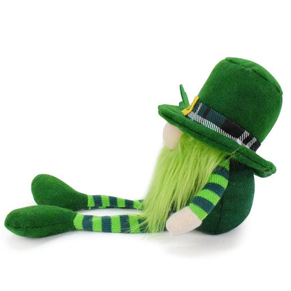 Vytina Adorable St. Patrick's Day Gnomes Plush Decorations Irish Leprechaun Luck Green Gnome Shamrock Elf Doll Swedish Tomte Ornaments for St. Patricks Day Home Decor