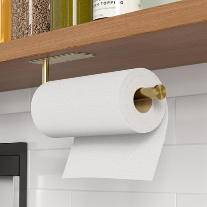 1 Pack) Paper Towel Holder Under Cabinet, Self-Adhesive,No Drilling, Stainless Steel, Wall-Mounted for Kitchen