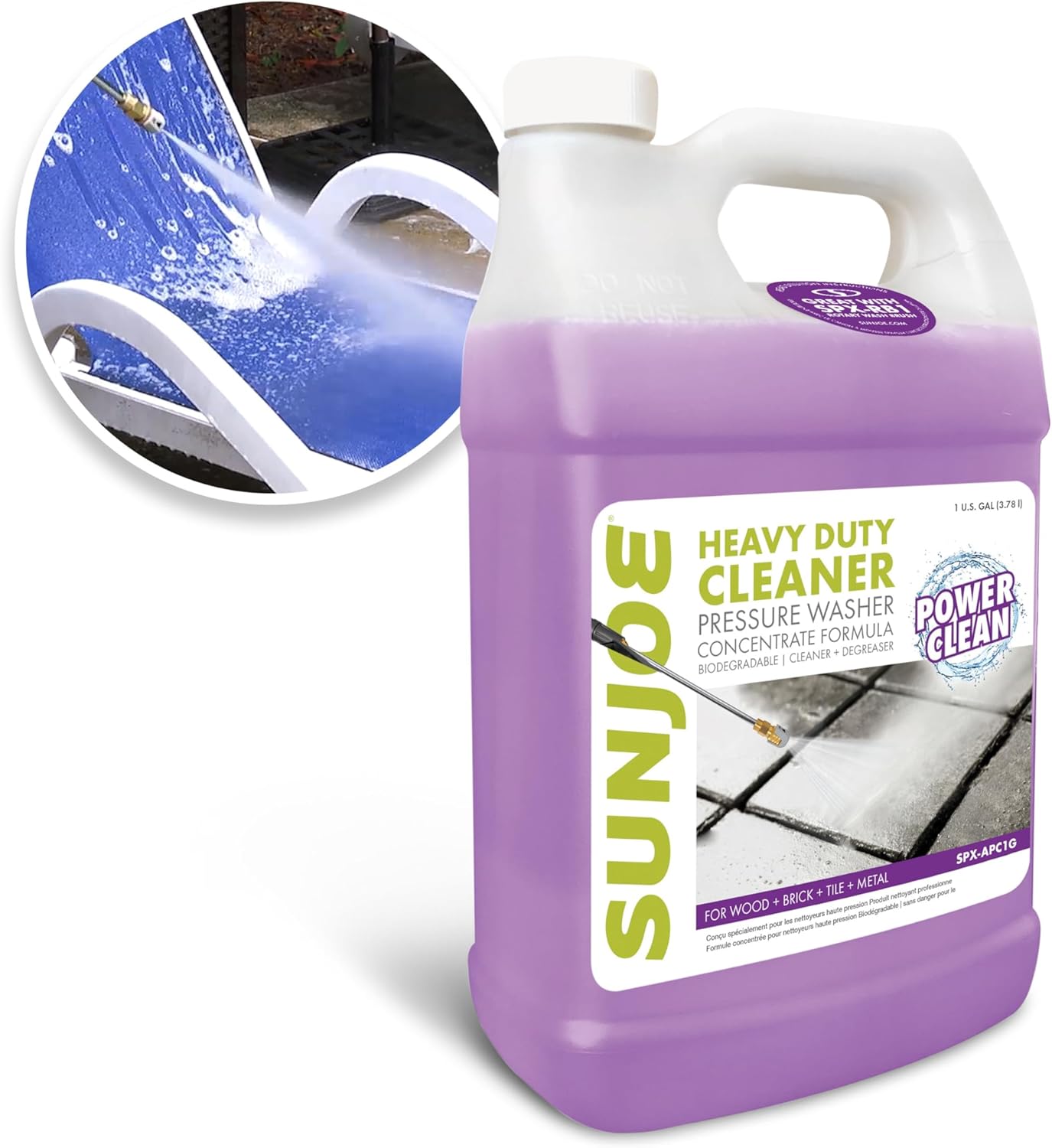 1 SPX-APC1G Sun Joe House and Deck All-Purpose Pressure Washer, Concentrated Cleaner and Degreaser, Unscented, Gallon