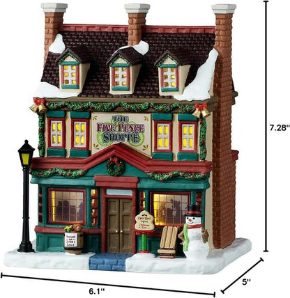 Lemax The Five Pence Shoppe - Lighted Building Decor | Charming Holiday Display #55344
