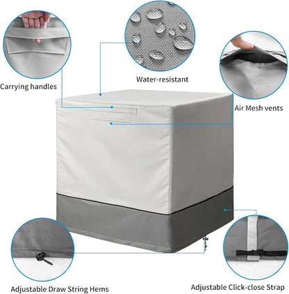Waterproof and Durable Air Conditioner Cover for Outside Units, Square Fits 26 x 26 x 32 Inches