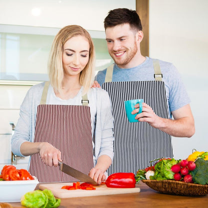 VALOME 2 Pack Kitchen Aprons, Apron for Cooking with 2 Pockets, Unisex Adjustable Neck Strap Chef Aprons for Men Women (PINK & BLUE)
