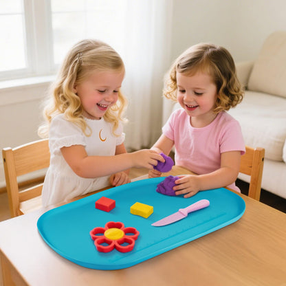 Silicone Art Mats for Kids 24” x 16”, Silicone Craft Mats with Raised Edges, Paint Mats for DIY, Paint, Crafts, Clay, Jewelry-Making (Green)