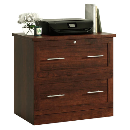 Realspace® 29-7/16"W x 18-1/2"D Lateral 2-Drawer File Cabinet, Mulled Cherry