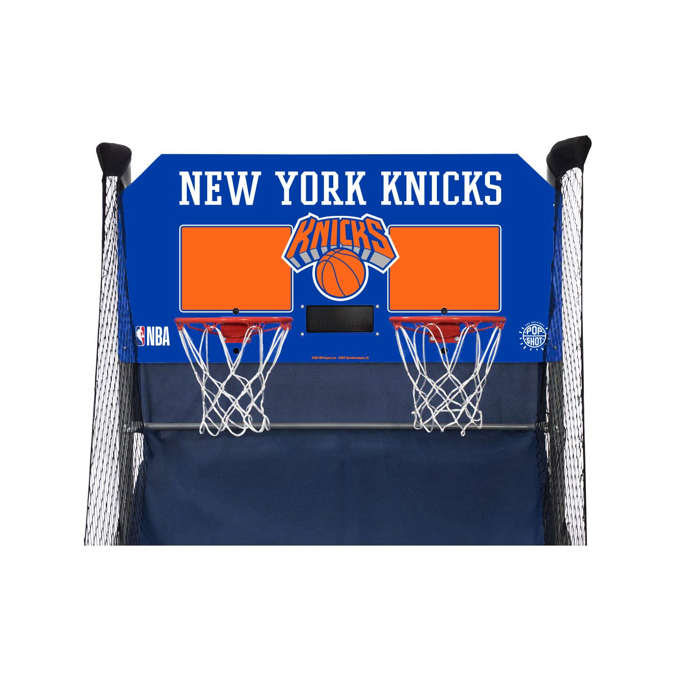 Pop-A-Shot - Home Dual Shot with New York Knicks NBA Graphics l Sensor Scoring l 16 Game Modes l 7 Balls l Foldable Storage l for All NBA Fans