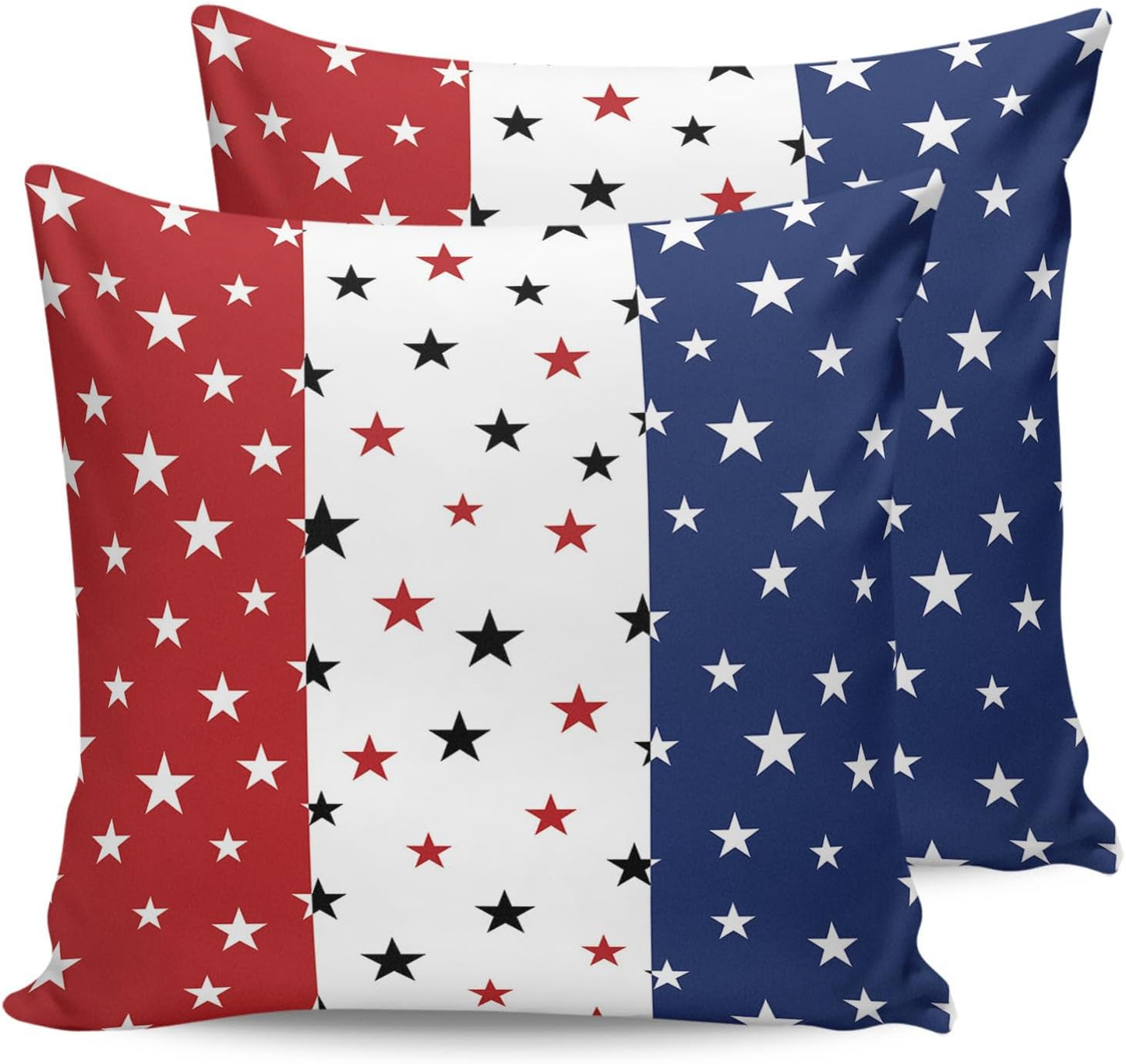 Waterproof Pillow Covers Set of 2 for Couch, Independence Day Decorative Cushion Cases 18x18In, Indoor Outdoor America