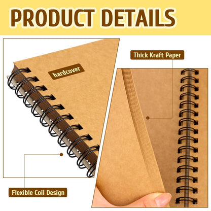 UPlama 10x10 Inch Scrapbook Album 100 Pages, Hardcover Kraft Photo DIY Memory Book with Spiral Binding for Wedding Anniversary Family Photos