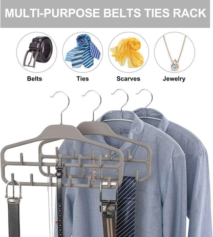 FairyHaus Belt Hanger Organizer 2 Pack, Non-Slip Tie Rack Holder for Belts, Ties, Jewelry, Scarves