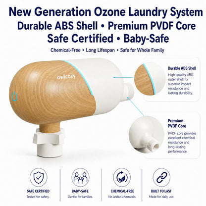 Portable Ozone Laundry System, Chemical‑Free Fabric Sanitizer and Deep Cleaner, Universal Odor Eliminator for Washing Machine, Home Fabric Freshener for Clothes, Bedding and Towels