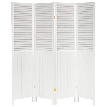 Red Lantern 6 ft. Tall Louvered Beadboard Room Divider White 4 Panel