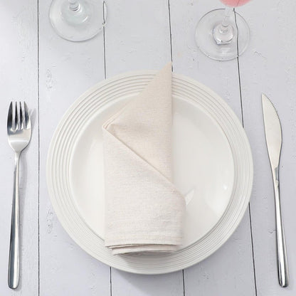 Mixweer Set of 40 Beige Cloth Linen Napkins Bulk Reusable Cotton Dinner Napkin 16 x 16 Inch Washable Pastel Soft Table Napkins for Wedding Dinner Hotel Restaurant Event Party