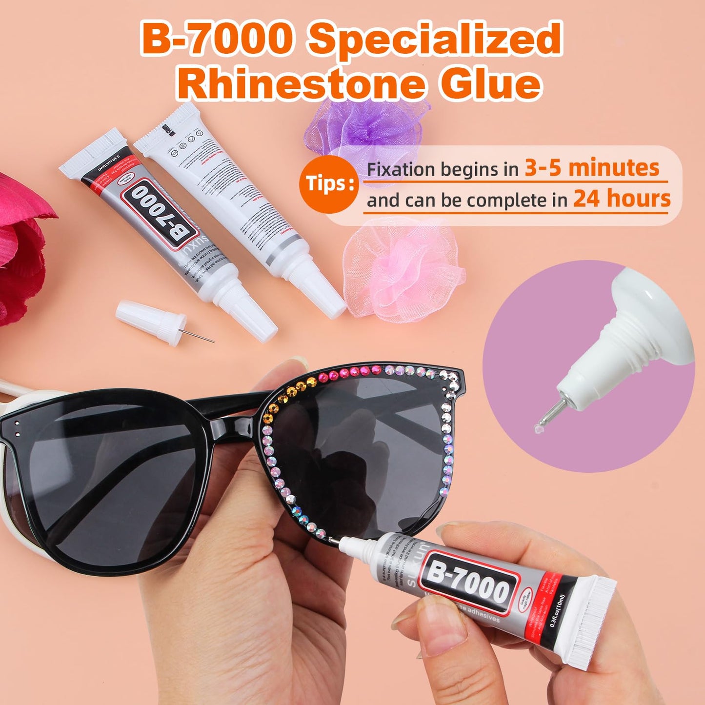 38000Pcs Resin Jelly Rhinestones for Bedazzling Kit, 28 Colors 3mm Flatback Gems for Diamond Art, Bedazzler Kit with 3Pcs 10ml B7000 Jewelry Glue for Crafting Crafts Book Shoes Nail Art