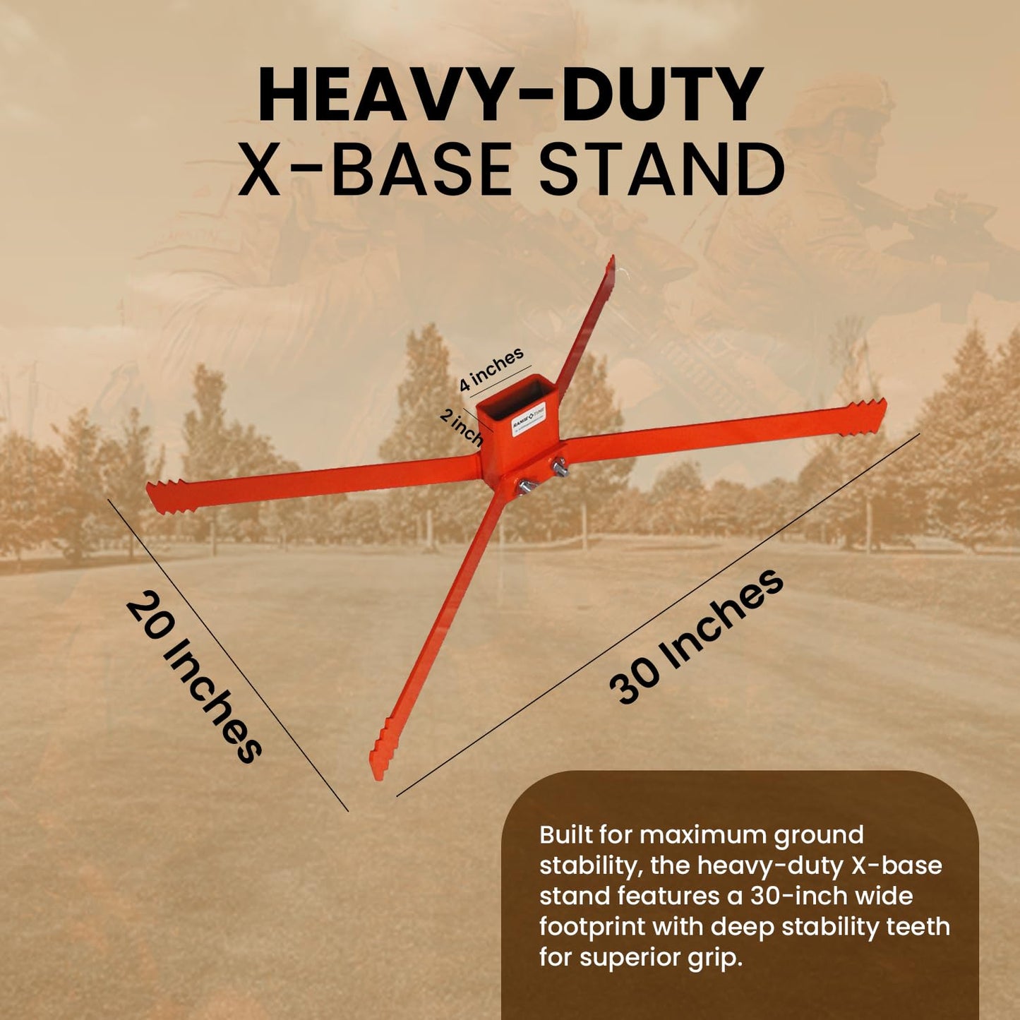 RangeTime AR500 Steel Shooting Target Stand System 12x20 1/2" IPSC Target Silhouette Plate, 2x4 Target Stand & Lok Mount, Heavy Duty Shooting Targets Stand for Rifle & Pistol Range Practice USA Made
