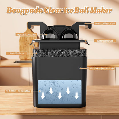 Clear Ice Ball Maker Mold,4 Cavity Ice Sphere Mold for Whiskey,2.36" Whiskey Ice Ball Mold,Idea Gifts for Dad Boyfriend Boss Men who Have Everything