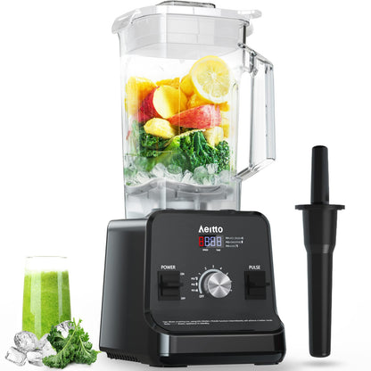 Aeitto Blender for Kitchen, 68 Oz Large Capacity Professional Countertop Blender, 1500-Watt Smoothie Blender for Ice Crush, Frozen Drinks, Black