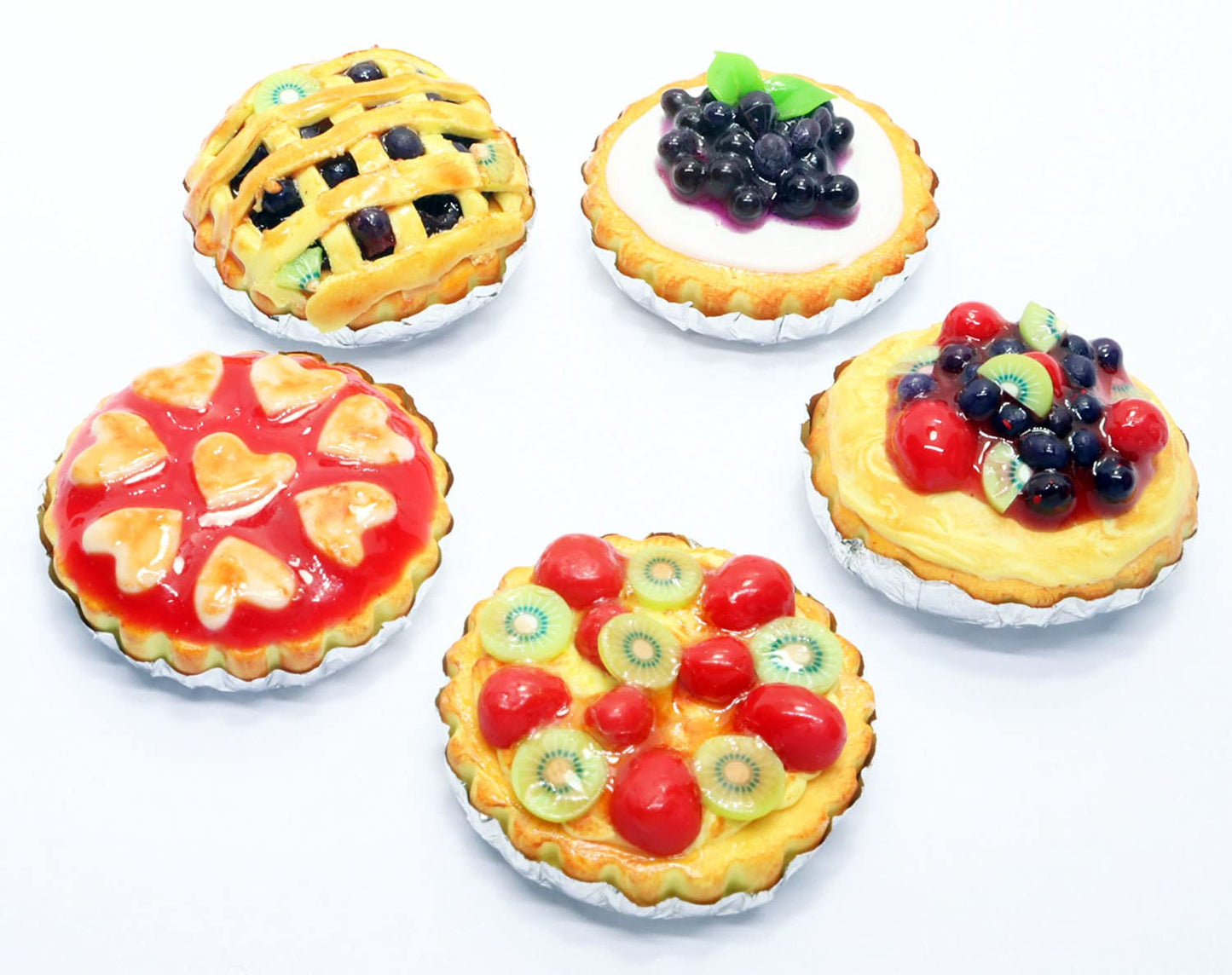 ThaiHonest Mixed 5 Assorted Lovely Pies Dollhouse Miniature Food,Tiny Food