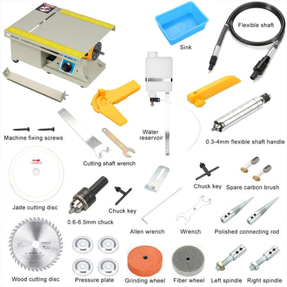 Lapidary Saw for Rock Cutting, 110V Wet Cutting Machine with 100cm Flexible Shaft, 0-10000 RPM, Jewelry Rock Cutter and Grinder Polisher for Gemstone, Jade, Stone